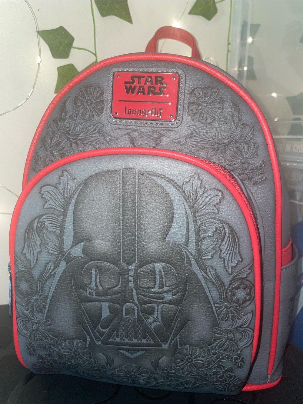 Loungefly Star Wars Darth Vader Mini Backpack - Gray with Red Trim